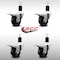 Service Caster 3'' SS Phenolic Swivel 1-1/2'' Expanding Stem Caster Set Total Lock Brake, 4PK SCC-SSEXTTL20S314-PHS-112-4 - alternate 2